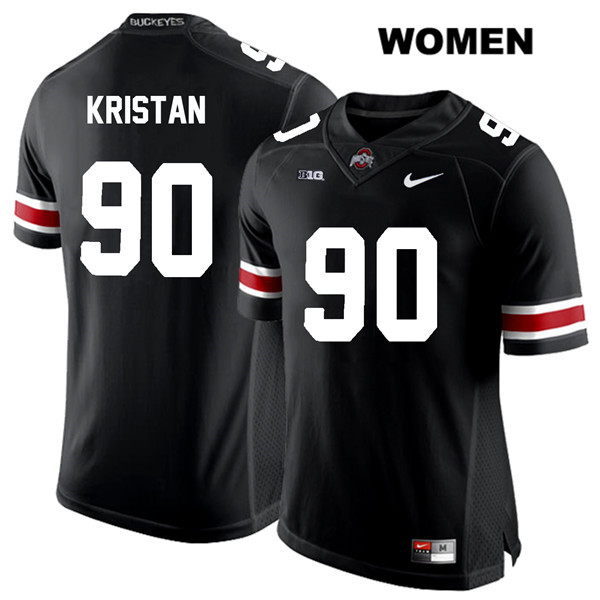 Ohio State Buckeyes Women's Bryan Kristan #90 White Number Black Authentic Nike College NCAA Stitched Football Jersey NT19K88XV